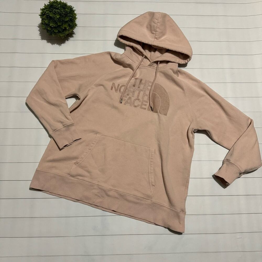 The North Face Pink Two Tone Logo Pullover Sweatshirt Sweatshirt Hoodie‎ Large
